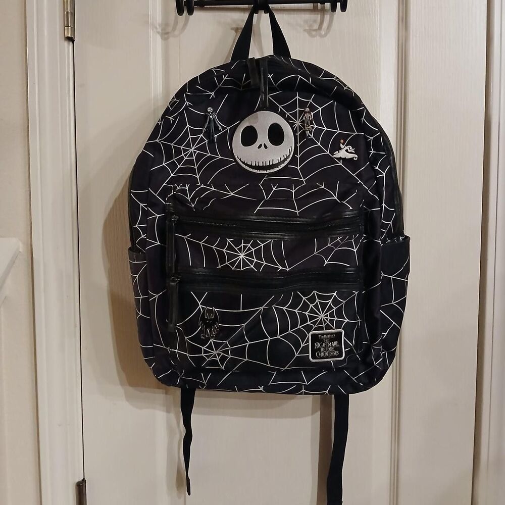 Disney The Nightmare Before Christmas Spiderweb Multi-Pocket Full Size Backpack